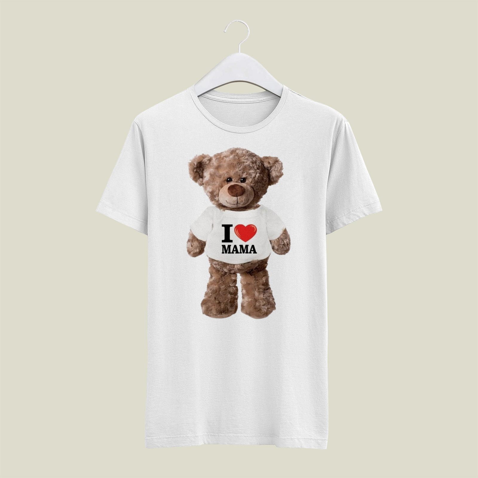 tshirt-hanging (6) Koszulka z misiem i napisem „I ♥ MAMA” - obrazek 1